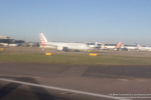 an airplane on the runway
