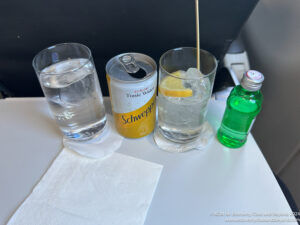 a group of drinks on a table