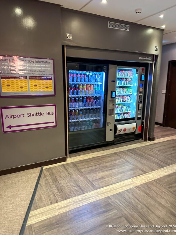 a vending machine with drinks in it