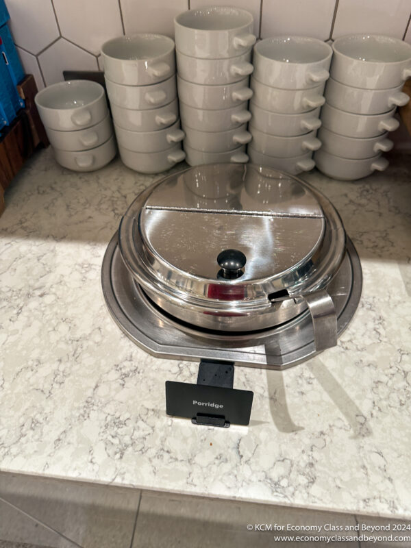 a silver container on a counter