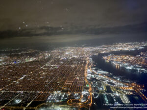 a city at night with lights