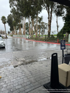 a car on a wet street