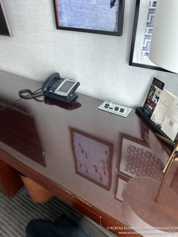 a phone on a desk