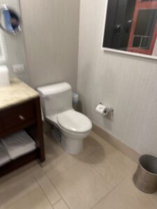 a toilet in a bathroom