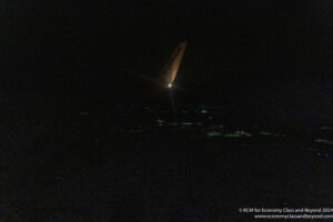 a light shining on a plane