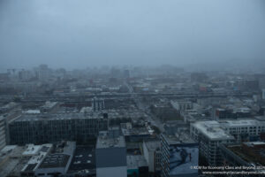 a city in the fog