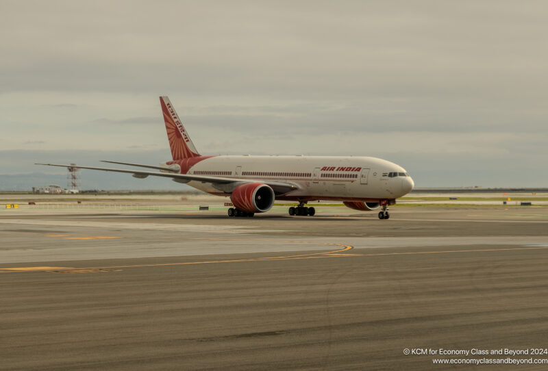 Airplane Art - Air India Boeing 777-200LR taxiing at San Francisco International - Images, Economy Class and Beyond