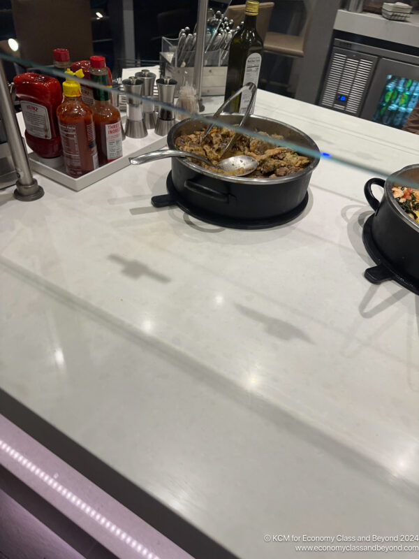 a pans with food in it on a counter