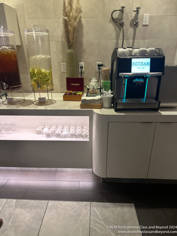 a coffee machine and a dispenser
