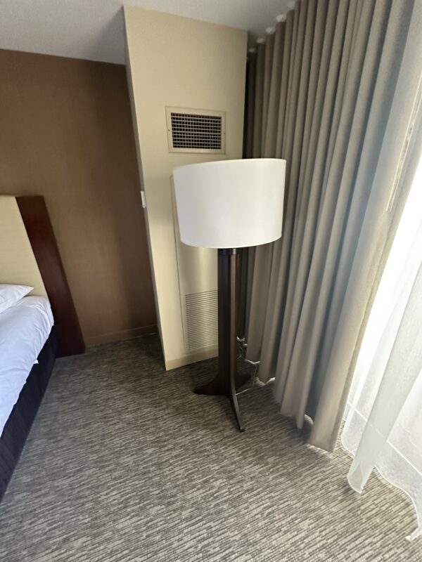 a lamp in a room