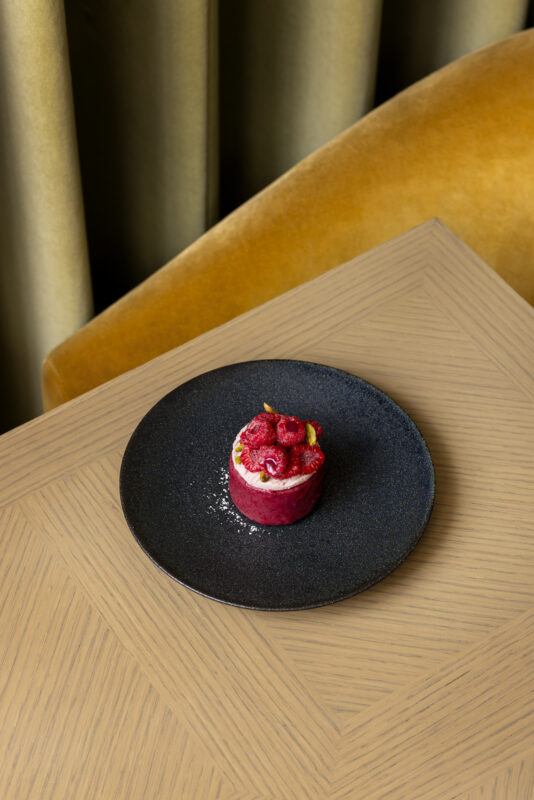 Raspberry and pistachio financier- Image, Mike Pickles/Cathay Pacific 
