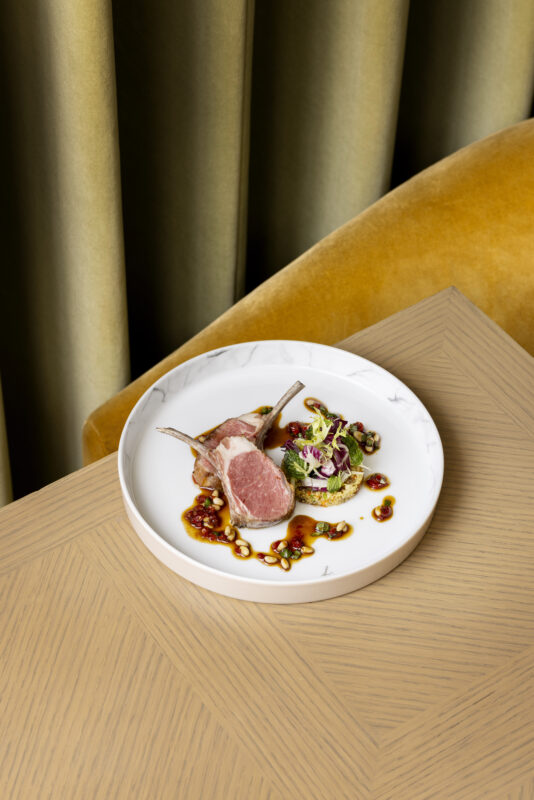 Roast lamb cutlet with sauce vierge - Image, Mike Pickles/Cathay Pacific 