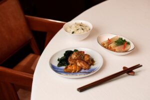 a plate of food on a table