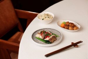 a plate of food on a table