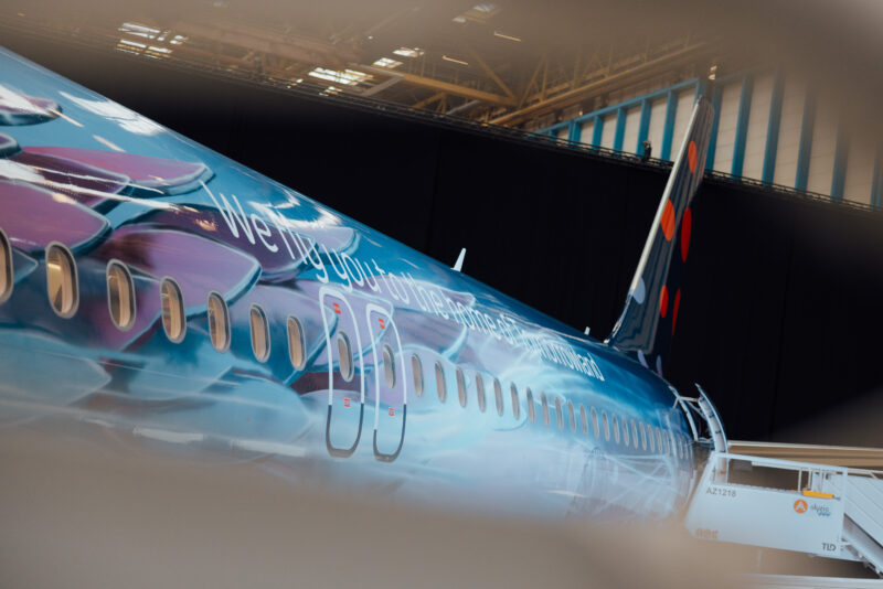 a plane with a painted design on it