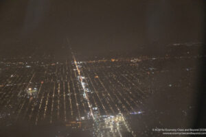 a city at night from above