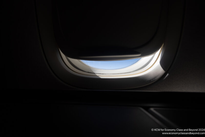 a window with a sky light
