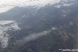 aerial view of a landscape with clouds