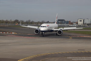 a plane on the runway