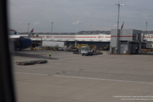 a plane parked at an airport