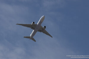 an airplane flying in the sky