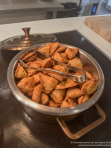 a bowl of food on a stove