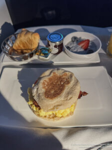 a breakfast sandwich on a plate