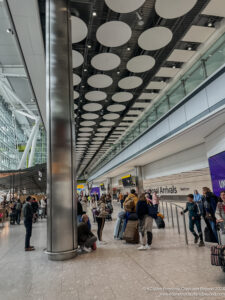 a group of people in a terminal