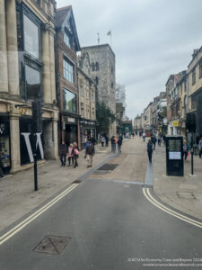 a street with people walking on it