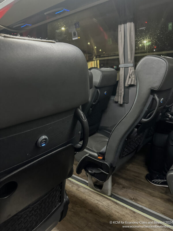 a seats in a bus