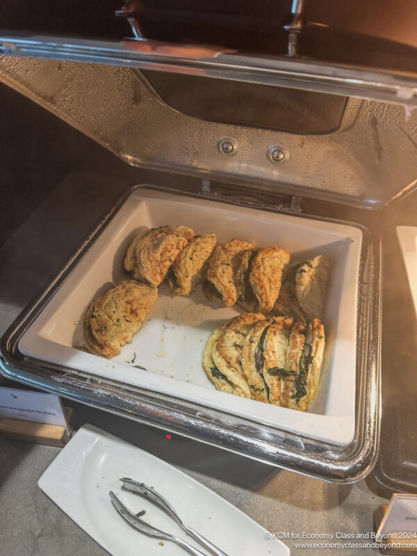 a tray of food in an oven