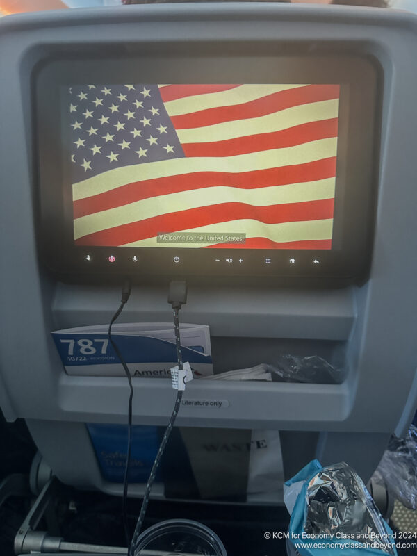 a screen with a flag on it