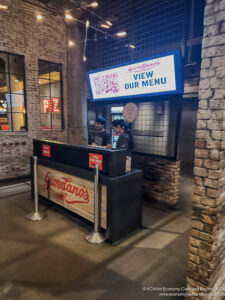 people standing at a counter