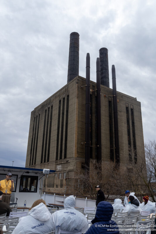 a building with smoke stacks