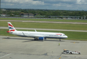 British Airways Airbus A321neo departing London Heathrow - Image, Economy Class and Beyond