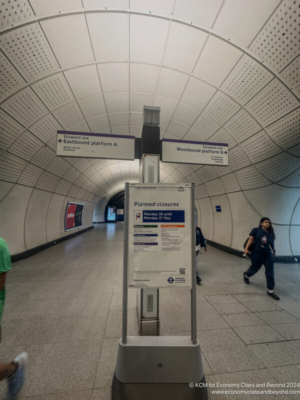 a sign in a tunnel