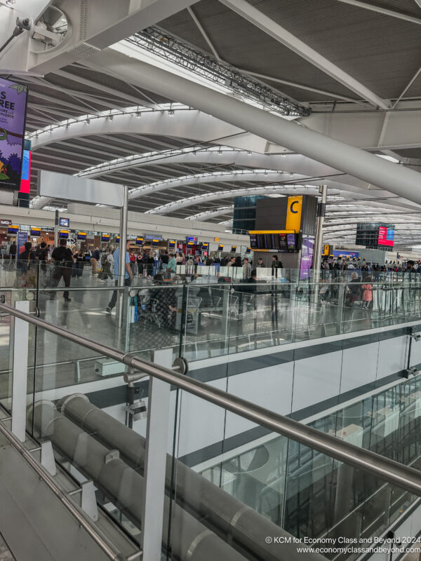 a large airport with many people