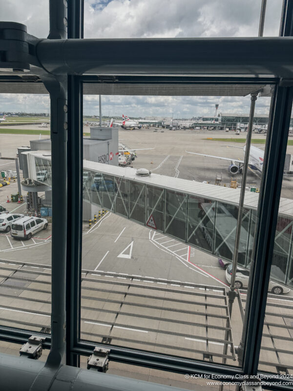 a view of an airport from a window