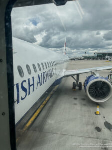 an airplane parked on the tarmac