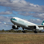 a plane taking off from a runway