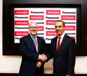 Mr Ken Sain, Chief Executive Officer, Panasonic Avionics Corporation and Mr. Adel Abdullah Ali, Group CEO, Air Arabia - Image, Panasonic Avionics