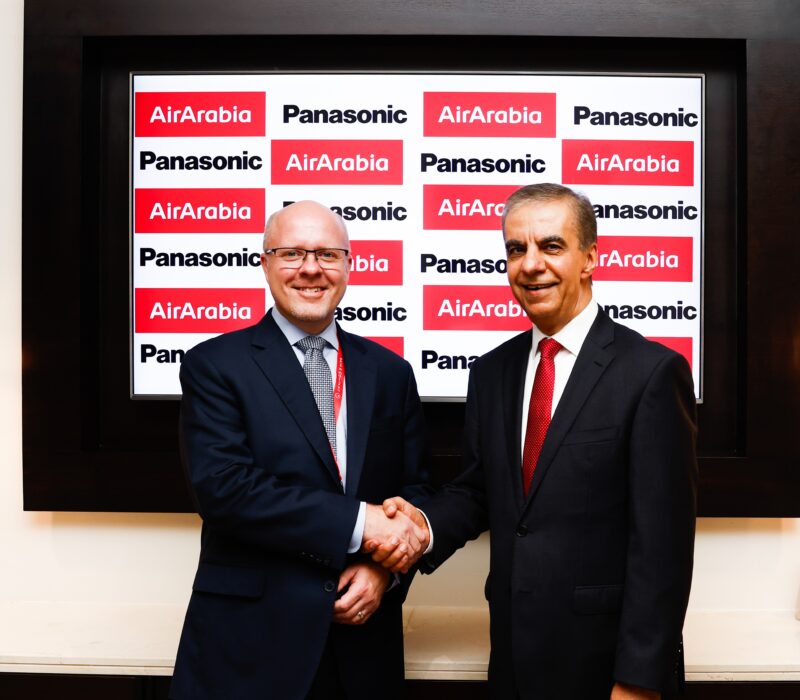 Mr Ken Sain, Chief Executive Officer, Panasonic Avionics Corporation and Mr. Adel Abdullah Ali, Group CEO, Air Arabia - Image, Panasonic Avionics 