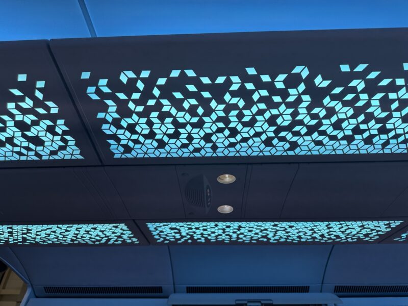 a ceiling with lights and squares