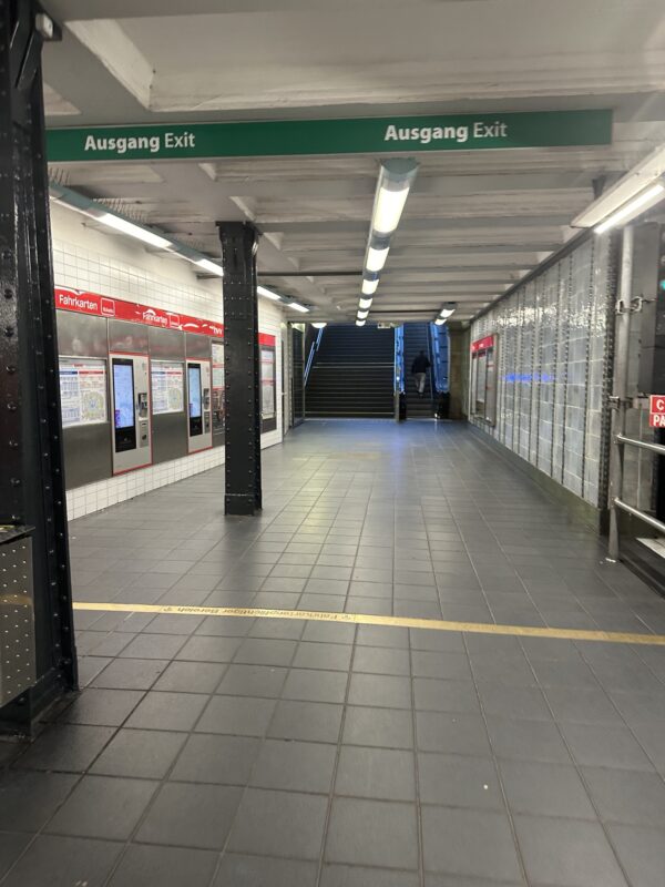 a subway station with stairs and stairs