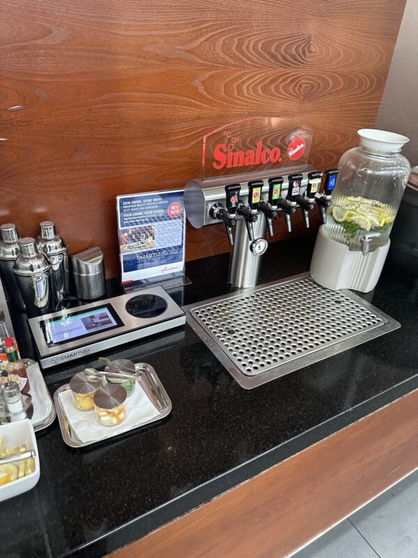 a beverage dispenser on a counter