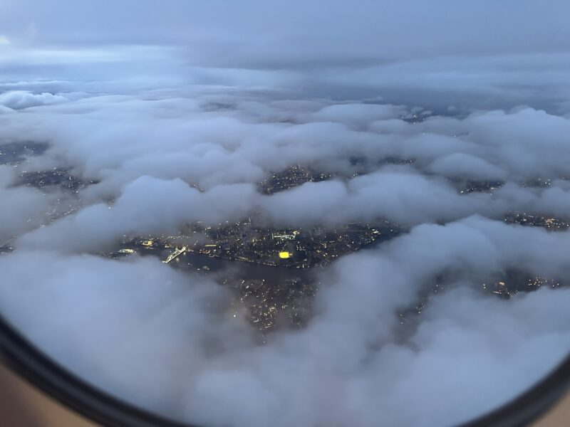 a view of a city from a plane