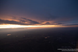 a sunset over a city