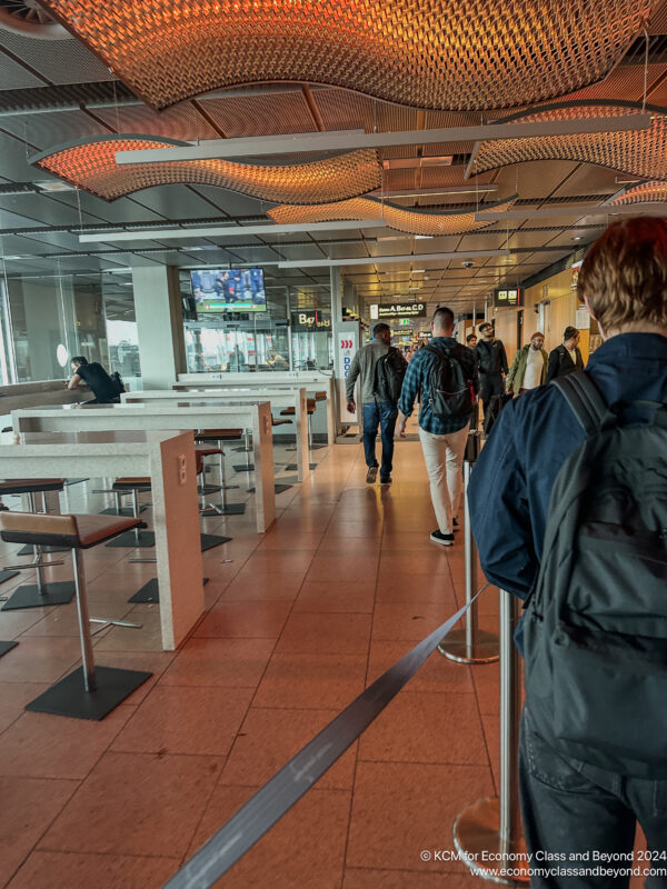 people walking in a building