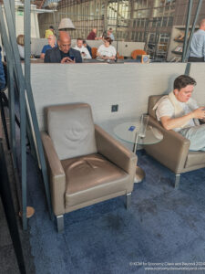 a group of people sitting in chairs