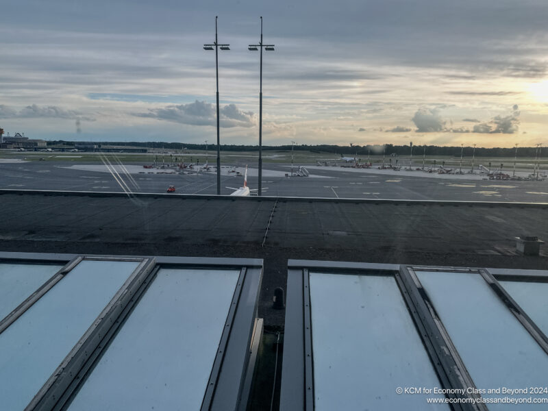 a view of an airport from a window